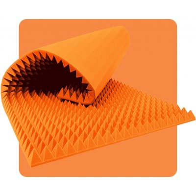 Akustický panel pěna Pyramida 200×100 cm 7 cm oranžový – Hledejceny.cz
