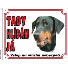 Stickers Výstražná plastová tabulka na plot Dobrman