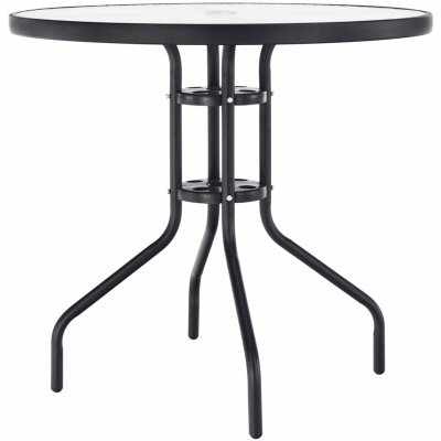 Kondela Jídelní stůl vhodný, černá ocel / temperované sklo, BORGEN TYP 2 – Zboží Mobilmania