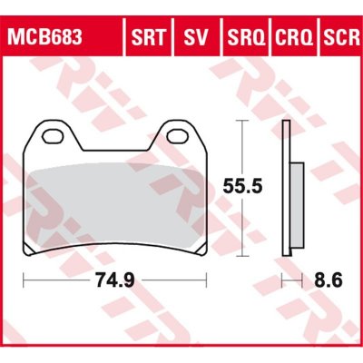 Přední brzdové destičky TRW / Lucas Suzuki GSX 1200 FS 1999 - 2001 směs SRT – Hledejceny.cz