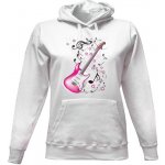 Dámská mikina s kapucí s potiskem mikina Gitara 2 dámské Bílá – Zboží Dáma