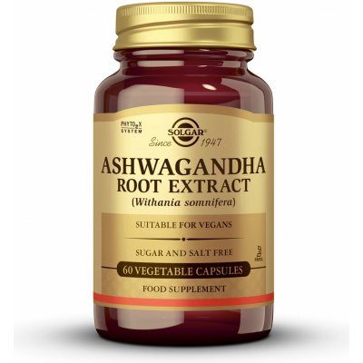 Solgar Ashwagandha Root Extract, 60 rostlinných kapslí – Hledejceny.cz