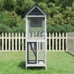 vidaXL Ptačí voliéra šedá 60 × 58,5 × 160 cm masivní borové dřevo 9799.172256 – Hledejceny.cz