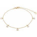 Biju Řetízek z chirurgické oceli na nohu s přívěšky se zirkony 3002015 – Zboží Dáma