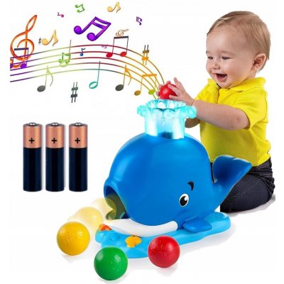 BRIGHT STARTS Hračka hudební světelná velryba Popper 6m+ – Sleviste.cz