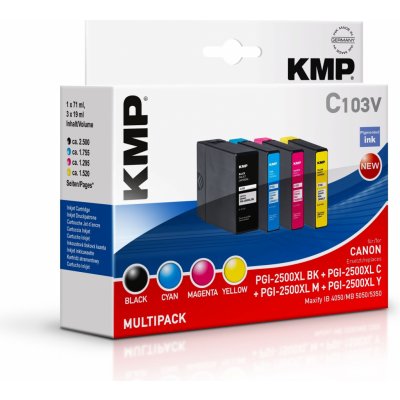 KMP Canon PGI-2500XL BK/C/M/Y Multipack - kompatibilní