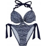 Dámské dvoudílné plavky tmavě modré bílé – Zboží Dáma