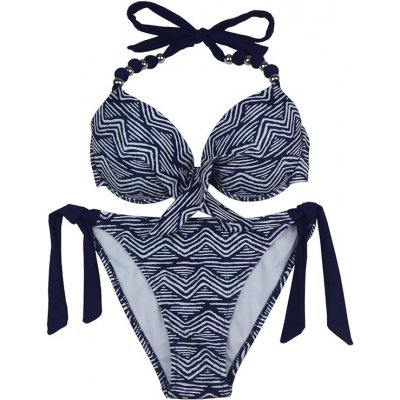 Dámské dvoudílné plavky tmavě modré bílé – Zboží Dáma
