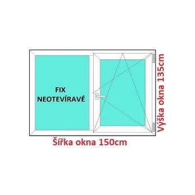 Soft Dvoukřídlé plastové okno 150x135 cm FIX+OS – Sleviste.cz