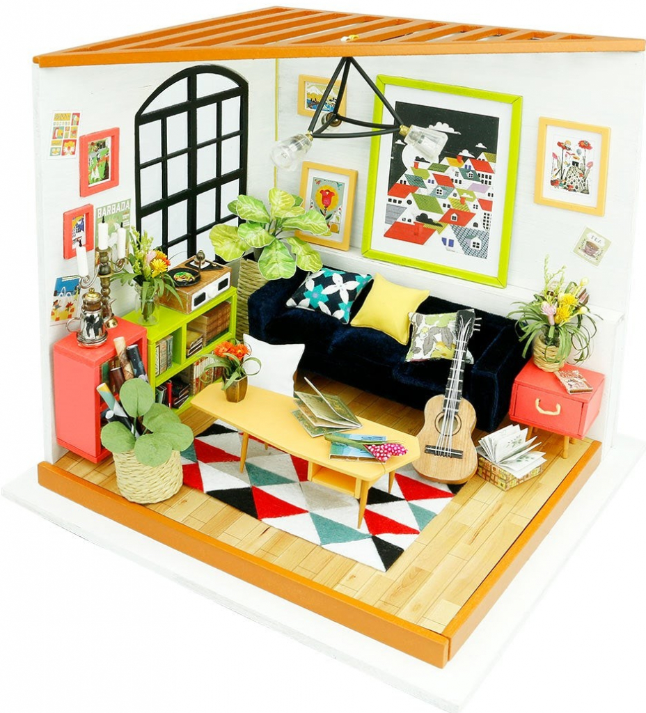 HABARRI Miniatura domečku DIY Obývací pokoj Locus