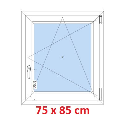 Soft Plastové okno 75x85 cm, otevíravé a sklopné, AnthrazitGrau – Sleviste.cz