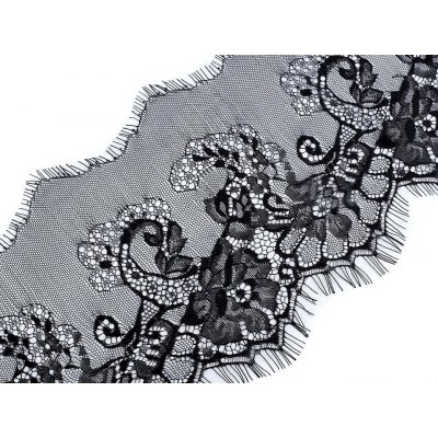 Francouzská krajka šíře 17,5 cm, malé, 2 černá – Zboží Mobilmania
