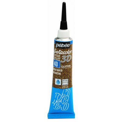 Setacolor 3D kontura s glitry 40 rich gold 20 ml Pebeo – Zboží Mobilmania