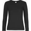 Dámská Trička B&C bavlněné bezešvé triko s dlouhým rukávem 190 g m černá