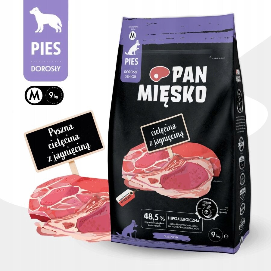 Pan Mięsko Telecí s Jehněčím Senior krokety M 9 kg