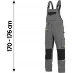 Canis CXS Stretch Pánské zahradníky zkrácené zkrácené kalhoty s laclem 170-176 cm šedá/černá – Zboží Dáma