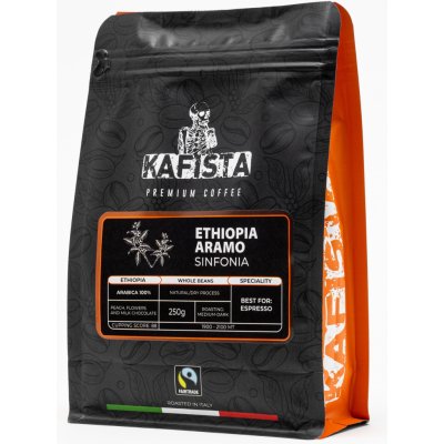 Kafista Výběrová káva Ethiopia Aramo Sinfonia 100% Arabica Praženo v Itálii ideální pro espresso 4 x 250 g