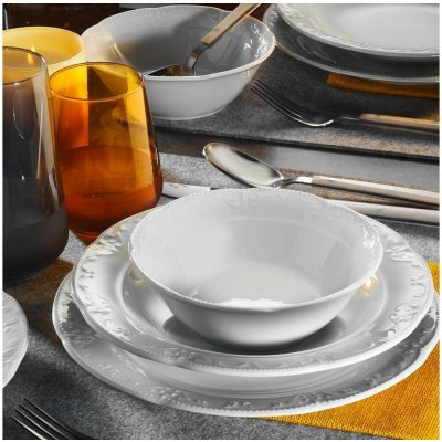 Asir Jídelní sada bílá porcelán 719KTP9753 18 ks – Hledejceny.cz
