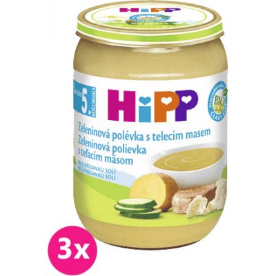 HIPP BIO Zeleninová s telecím masem 3 x 190 g