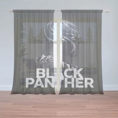 Sablio Záclony BLACK PANTHER z profilu Černý: 2ks 150x250cm – Hledejceny.cz