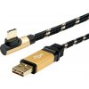 usb kabel Roline 11.02.9060 USB 2.0, oboustranný USB A(M) - USB C(M) lomený (90°), 0,8m