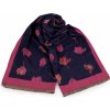 Šátek šátek šála typu kašmír s třásněmi květy 15 pink modrá tmavá
