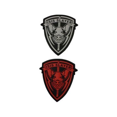 ARMED PATCHES PVC nášivka ISIS SLAYER, Pig bílá – Zboží Dáma