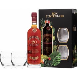 Ron Centenario Fundacion 20y 40% 0,7 l (dárkové balení 2 sklenice)