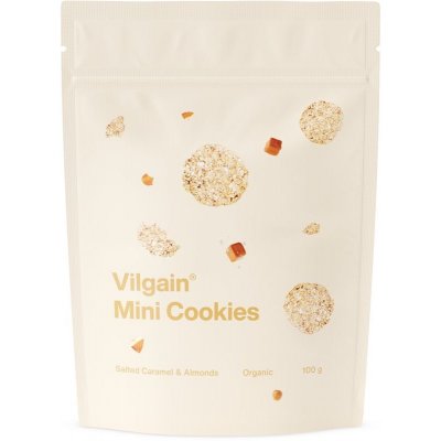 Vilgain Mini Cookies BIO slaný karamel s mandlemi 100 g – Zboží Dáma