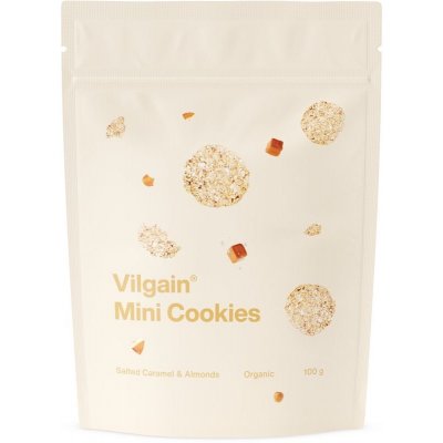 Vilgain Mini Cookies BIO slaný karamel s mandlemi 100 g – Zboží Mobilmania