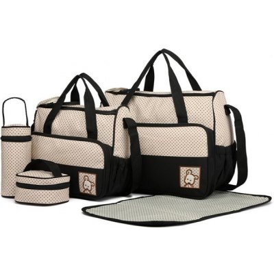 Miss Lulu Set tečkovaný s podložkou černý – Zboží Dáma