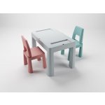 TEGGI Dětský stoleček se dvěma židličkami MULTIFUN šedý/růžový/tyrkysový – Zboží Dáma