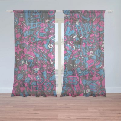 Sablio Záclony Kreslené obrázky: 2ks 150x250cm – Zboží Mobilmania