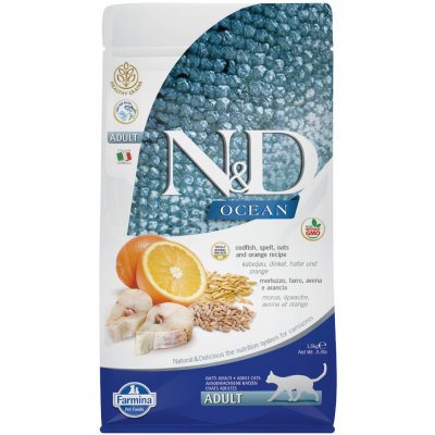 N&D OCEAN CAT Low Grain Adult Codfish & Orange 2 x 1,5 kg – Zboží Mobilmania