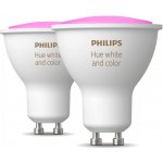 Philips Hue 8719514340084 LED žárovky set 2x4,3W GU10 350lm 2000-6500K sada 2ks, Bluetooth, stmívatelné, White and color ambiance + 16 millionů barev, bílá – Zboží Živě