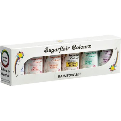 Sugarflair gelové barvy Rainbow set EXTRA colour 6 x 25 g – Hledejceny.cz