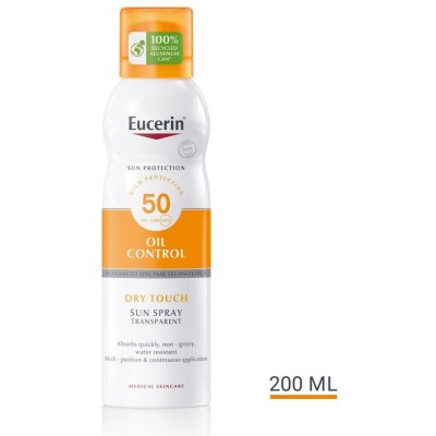 EUCERIN SUN Transparentní sprej na opalování Dry Touch Sensitive Protect SPF 50 200 ml