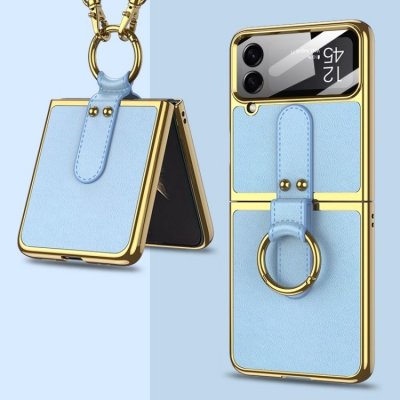 Pouzdro GKK Fashion Ring case Samsung Galaxy Z Flip 4 modré