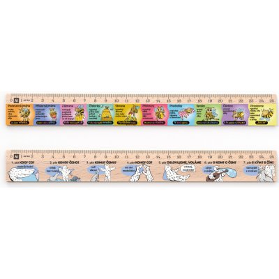 Metrie DSM09 pravítko 25 cm Slovní druhy + pravítko 25 cm Mluvnické pády – Zboží Živě