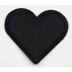 Nažehlovací záplata - srdce - 6,5 x 6cm - černá – Zboží Mobilmania
