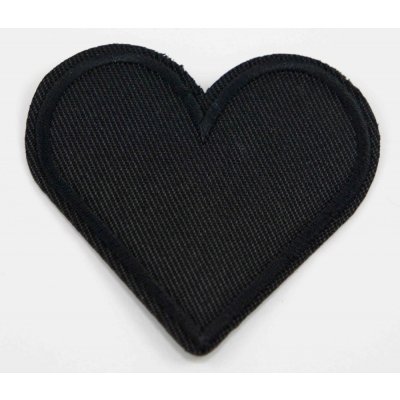Nažehlovací záplata - srdce - 6,5 x 6cm - černá – Zboží Mobilmania