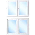 OknaDvereNaMiru.cz Dvoukřídlé plastové okno Otevíravé + Otevíravé i sklopné, bílá / bílá, 120x90 cm – Sleviste.cz