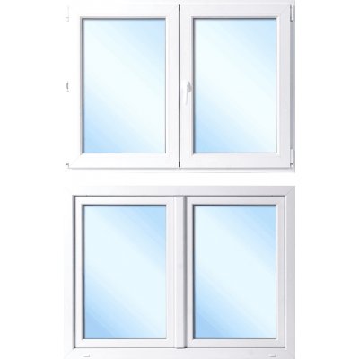 OknaDvereNaMiru.cz Dvoukřídlé plastové okno Otevíravé + Otevíravé i sklopné, bílá / bílá, 120x90 cm – Sleviste.cz