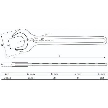 BGS klíč plochý 34,0 mm, jednostranný BS34234