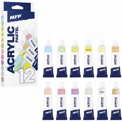 akrylové barvy set pastel+metal 12 x 12ml 6300392 – Zboží Dáma