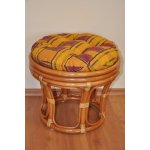 Ratanová taburetka velká medová polstr okrový – Zboží Dáma