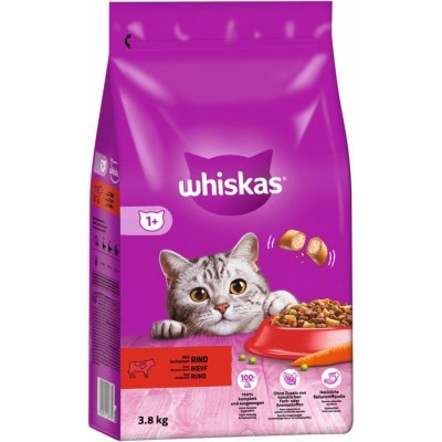 Whiskas Chutné plněné granule s hovězím masem 3,8 kg