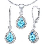 SILVEGO Set stříbrných šperků GENEVA s pravým Topazem Swiss náušnice a přívěsek JJJ1393TS – Zboží Mobilmania