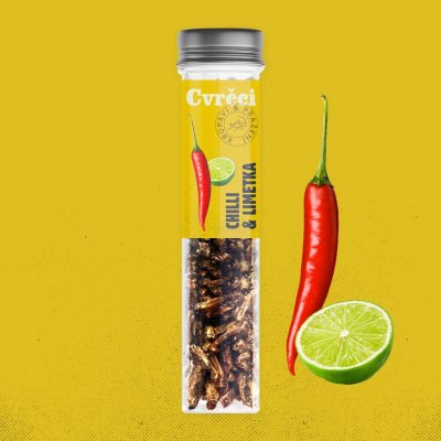 Sens Foods Křupaví pražení cvrčci ve zkumavce Chilli a Limetka 20 g – Hledejceny.cz