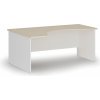 Psací a pracovní stůl PRIMO Ergonomický kancelářský pracovní stůl WHITE, 1800 x 1200 mm, levý, bílá/bříza